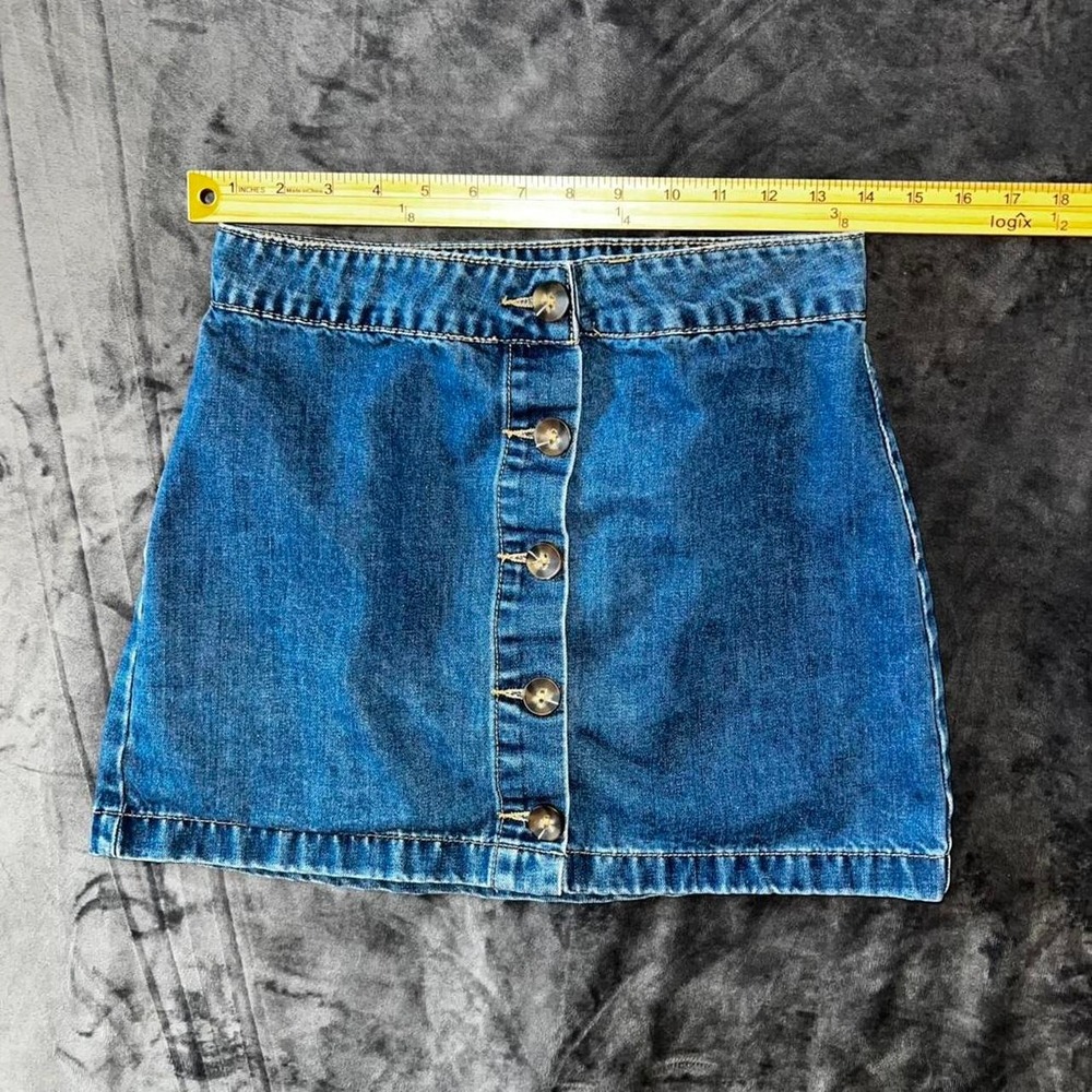 Forever 21 Button Front Denim Mini Skirt Medium Wash‎ Y2K Size M